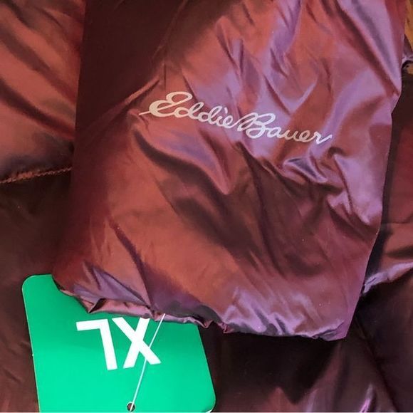 EDDIE BAUER LUNA PEAK Burgundy Quilted Down Hooded Parka Size XL NWT LAST ONE!! - Picture 12 of 14